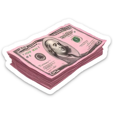 Pink money sticker