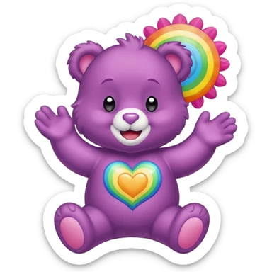 Care bear radiating positive energy sticker