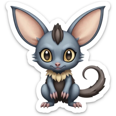 Big-eared Batty Meloetta-Lykoi-Cresselia-Palkia-Stitch-Fakémon-creature-hybrid sticker