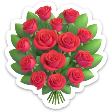 heart-shaped bouquet of red roses sticker