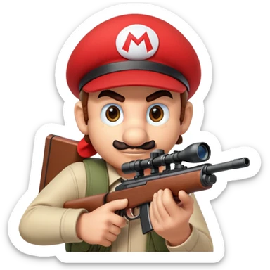 Super Mario sniper rifle  sticker