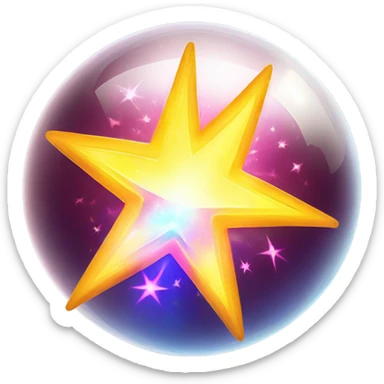 astral projection explosive star contained inside a ball sticker