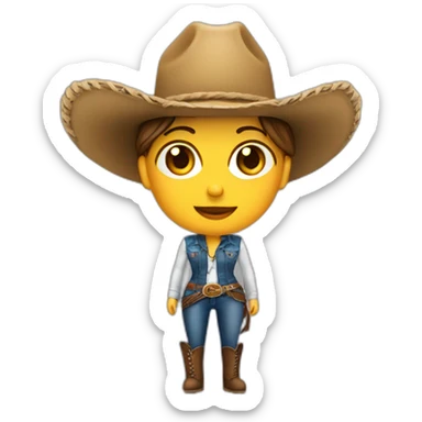 Crea un emoji de una chica con sombrero de vaquero  sticker