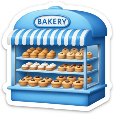 blue bakery store sticker