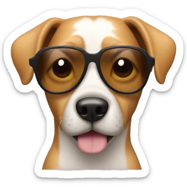 Dog with sunglasses sticker