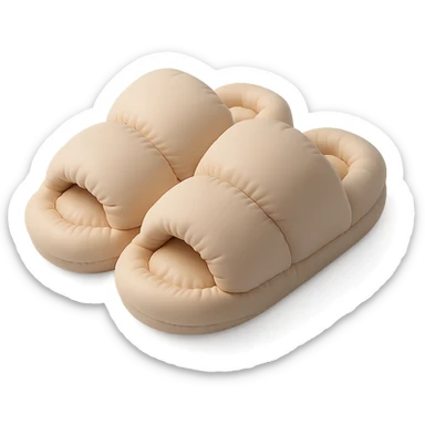 bedroom slippers, soft and plushy cushion style sticker