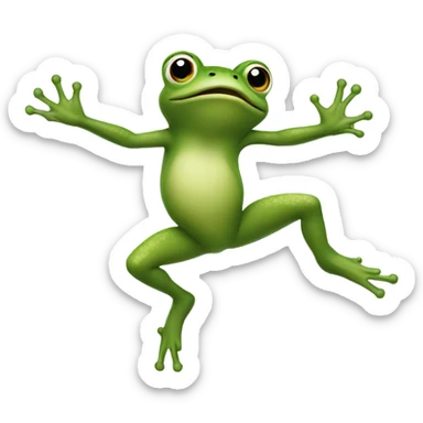 Frog jumping sticker