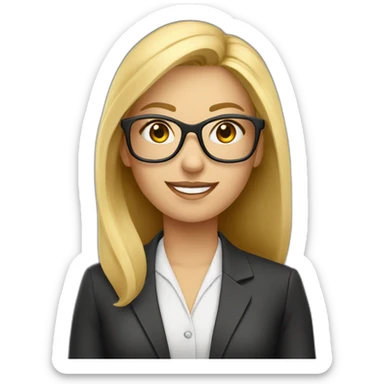 Teacher blonde glasses with blackboard  sticker