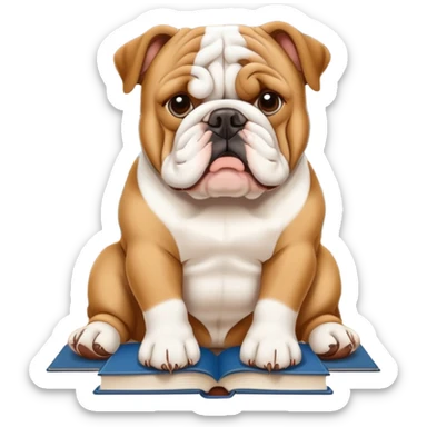 bulldog ingles library sticker