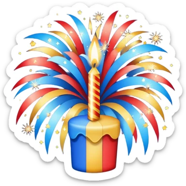 Firework display with HAPPY BIRTHDAY LUKE sticker