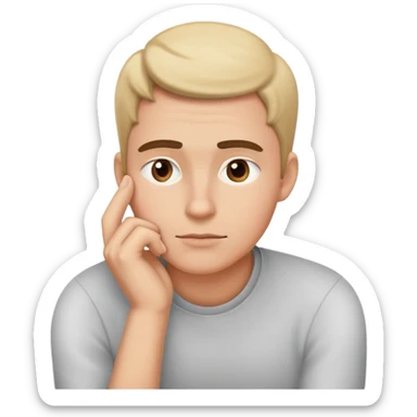 thoughtful person with hand on chin sticker