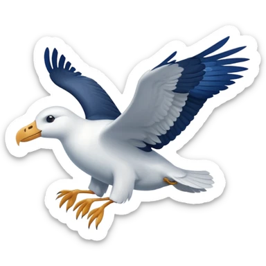 Albatross flying dark blue instead of black wings sticker
