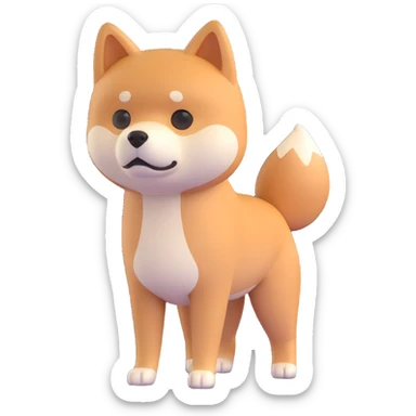 shiba inu standing, sad sticker