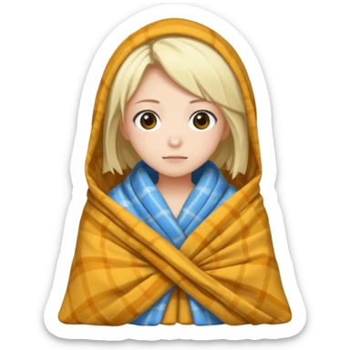 Kaoruko chilling on mobile cover in blanket sticker