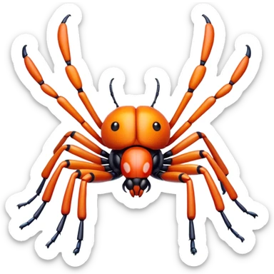 3D iPhone style emoji of a cute bug, colorful and detailed, six legs, shiny exoskeleton, isolated on white background, soft shadows, high detail, playful and cute. sticker
