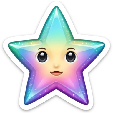 tiny star with a rainbow shimmer, glamorous and stylish, no background sticker