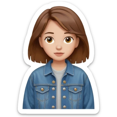 a oversized girl brown hair sticker