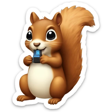 squirrel with usb port inside his belly sticker