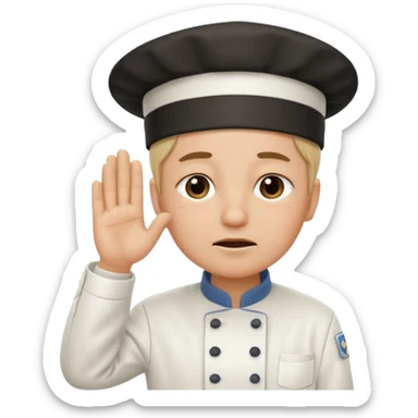 Chef saluting while crying  sticker