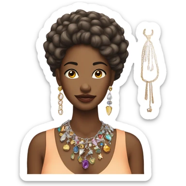 Woman with jewelry indoors sticker