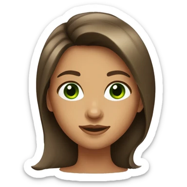 Tanned brown haired girl with blowout hair and green eyes sticker