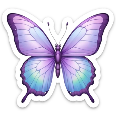 Pastel lilac iridescent butterfly sticker