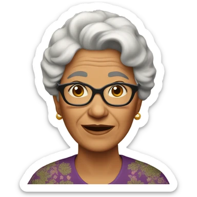 Abuela delgada pelo largo sticker