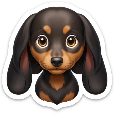 Mini dachshund long black hair sticker
