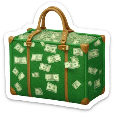 green goyard bag full of cash sticker