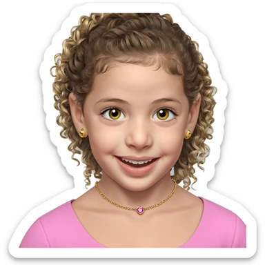 smiling girl with jewelry sticker