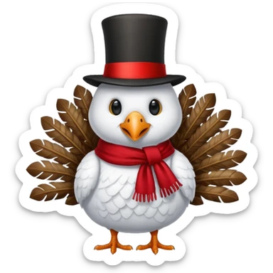 Fancy snow turkey sticker