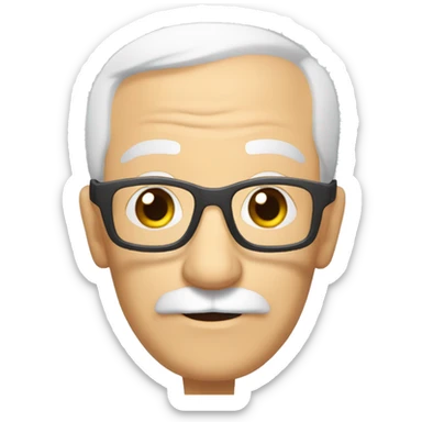 bagpipes moustache glasses short hair elderly male with short hair partly bald sticker