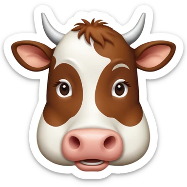 Flat design style cow sticker