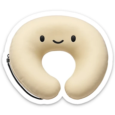 A fluffy memory-foam travel pillow that molds gently to the traveler’s head and shoulders. sticker