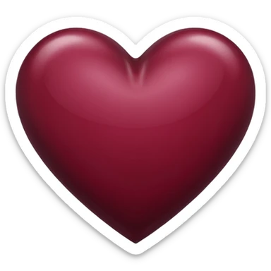 A deep bordeaux colored heart sticker