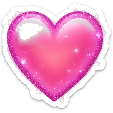pink heart with sparkles sticker