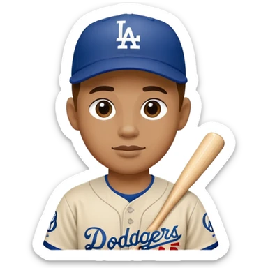 Use my picture with Dodgers baseball attire  sticker