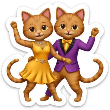 Cats couple salsa dancing  sticker