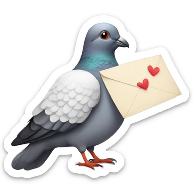 Messager pigeon with a love letter  sticker