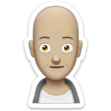 Tattooed bald man style Rick and Morty sticker