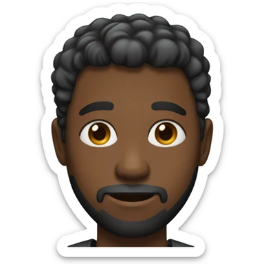 black man with short hair and a small beard sticker