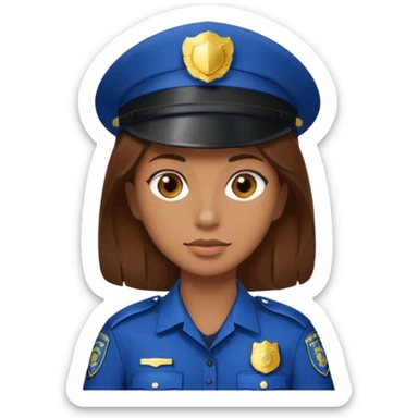 police woman with brown hair sticker