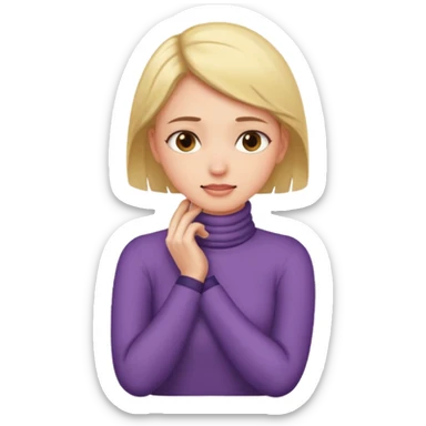 A girl putting her hands on her own neck one arm over the other sticker