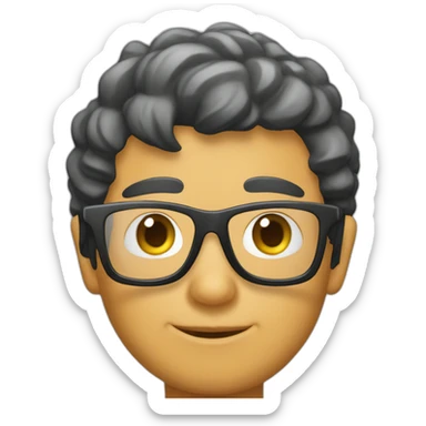 chico moreno con gafas de ver sticker