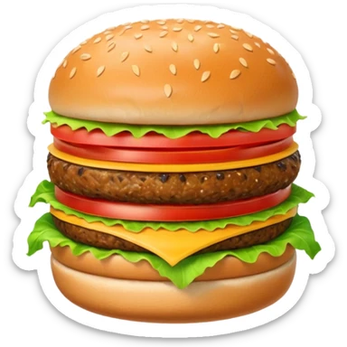 burger character with eyes and mouth sticker