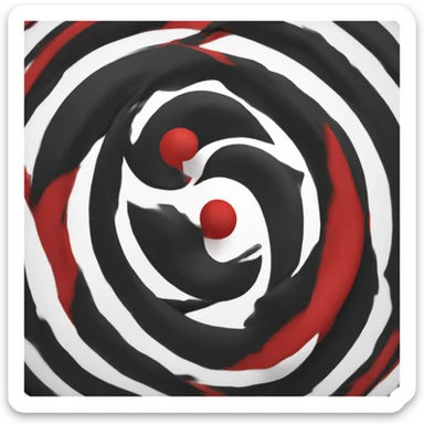 Flag, black top half red bottom half with a white Koru/spiral going through the middle sticker