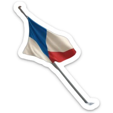 Drapeau avec du bleu en haut du vert en bas et une rou de roulotte rouge au millieu sticker