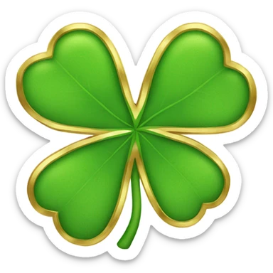 Four leaf clover outlined in gold sticker