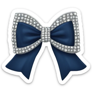 navy bow with silver rinestones sticker