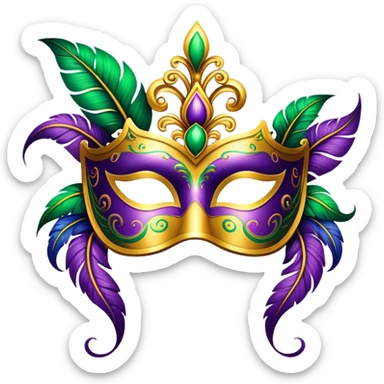 Mardi Gras mask sticker